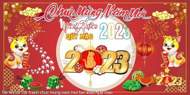 file vector cdr tranh chuc mung nam moi tan xuan quy mao